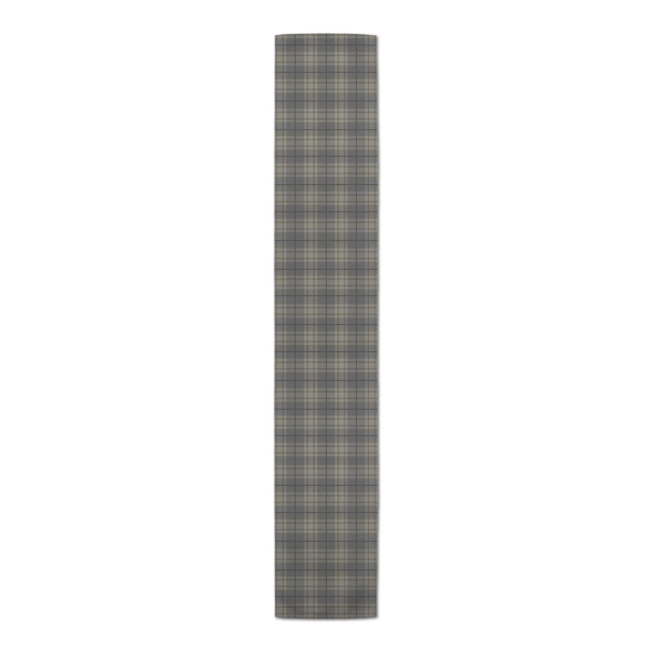 Dark Gray Plaid Indoor/Outdoor Table Runner